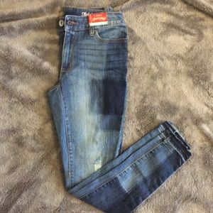 Patchwork and Distressed Jeans